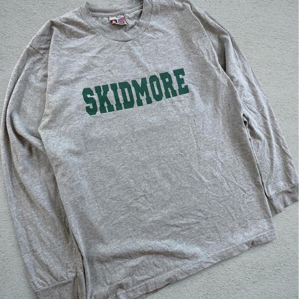 1990s Skidmore College Sweatshirt Gray Cotton Blend Size L